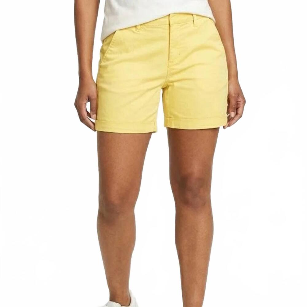 NEW EDDIE BAUER aspire stretch cotton chino shorts in light yellow